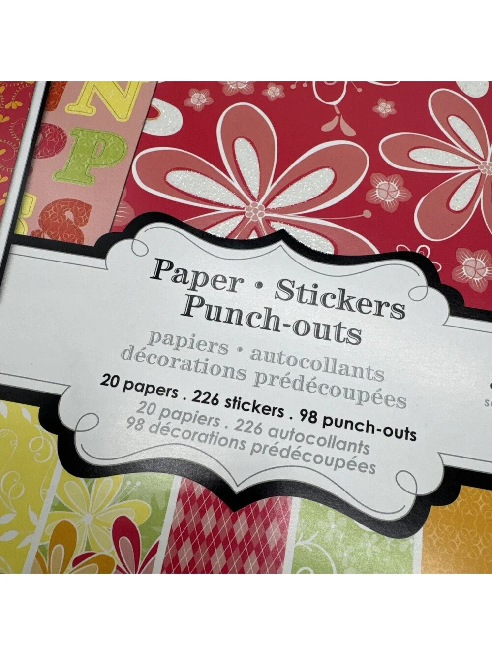 Large Lot Colorbok 12x12” Paper Assorted Colors, Punch Outs & Stickers Scrapbook